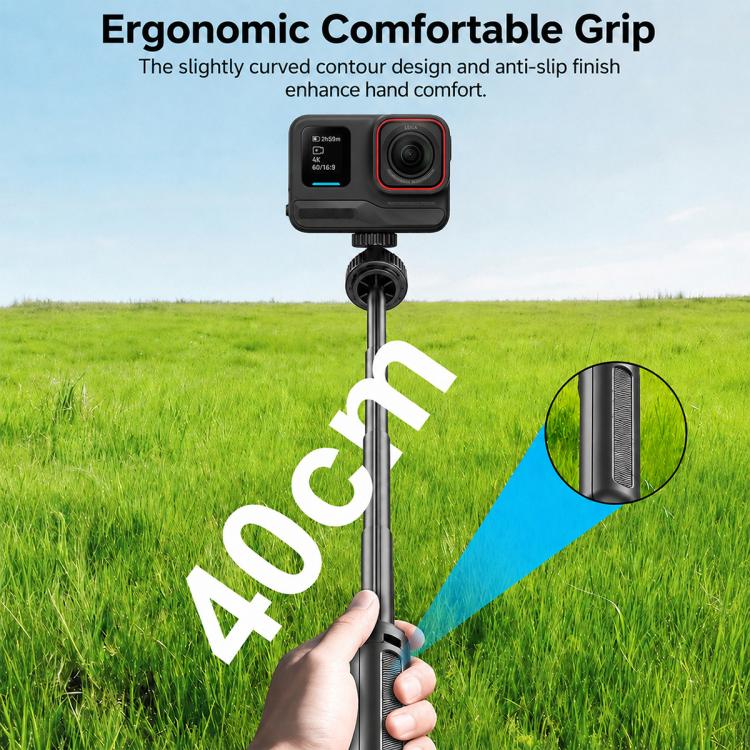 Trípode de mesa telescópico VT-12 con rótula de 1/4" para selfies, compatible con, Insta360, GoPro y otras cámaras de acción…