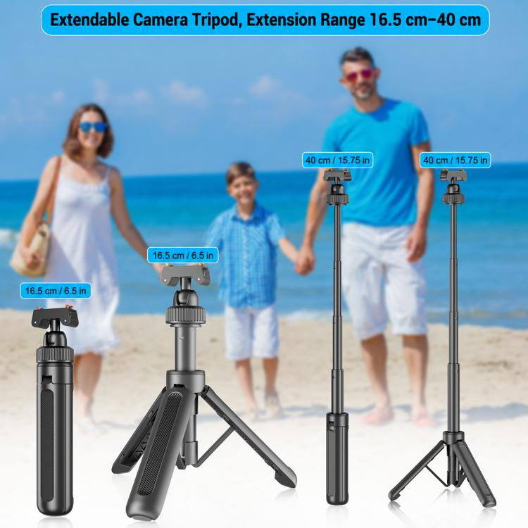 Trípode de mesa magnético VT-10 con rótula telescópica y palo selfie, Insta360, GoPro y otras cámaras de acción para DJI Osm…