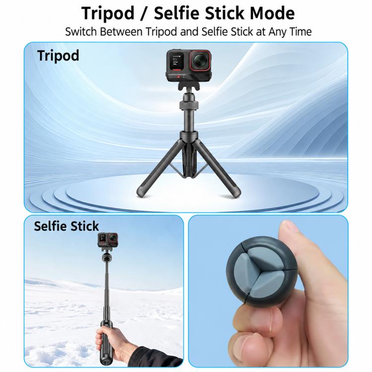 Trípode de mesa magnético VT-10 con rótula telescópica y palo selfie, Insta360, GoPro y otras cámaras de acción para DJI Osm…