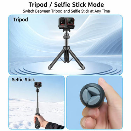 Trípode de mesa magnético VT-10 con rótula telescópica y palo selfie, Insta360, GoPro y otras cámaras de acción para DJI Osm…
