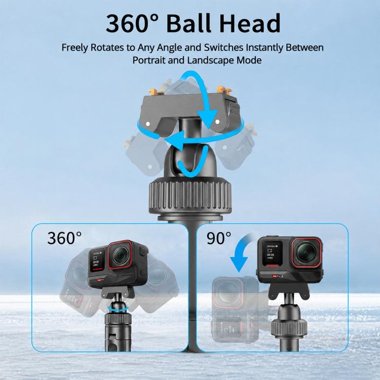 Trípode de mesa magnético VT-10 con rótula telescópica y palo selfie, Insta360, GoPro y otras cámaras de acción para DJI Osm…