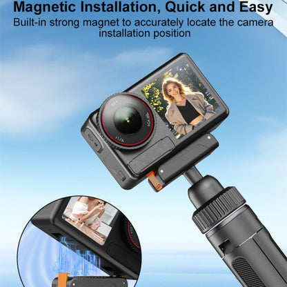 Trípode VT-09 Mini telescópico magnético de escritorio para selfies, compatible con Action 6 / 5 Pro / 4 / 3 (Negro) para DJ…