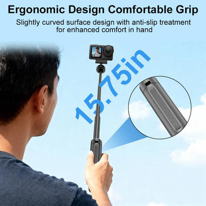 Trípode VT-09 Mini telescópico magnético de escritorio para selfies, compatible con Action 6 / 5 Pro / 4 / 3 (Negro) para DJ…