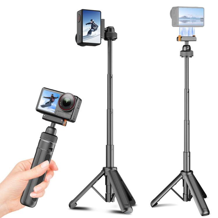 Trípode VT-09 Mini telescópico magnético de escritorio para selfies, compatible con Action 6 / 5 Pro / 4 / 3 (Negro) para DJ…