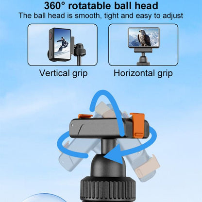 Trípode VT-09 Mini telescópico magnético de escritorio para selfies, compatible con Action 6 / 5 Pro / 4 / 3 (Negro) para DJ…