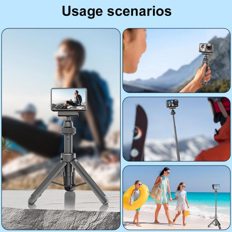 Trípode VT-09 Mini telescópico magnético de escritorio para selfies, compatible con Action 6 / 5 Pro / 4 / 3 (Negro) para DJ…