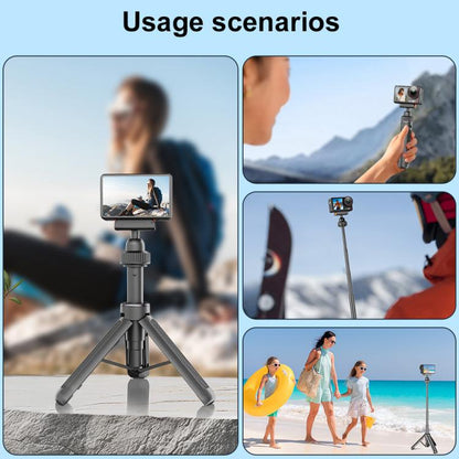Trípode VT-09 Mini telescópico magnético de escritorio para selfies, compatible con Action 6 / 5 Pro / 4 / 3 (Negro) para DJ…