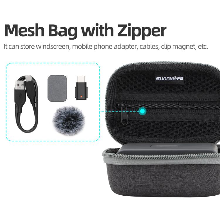 Bolsa protectora portátil para almacenamiento de Mic Mini Sunnylife (negra) para DJI Mini — imagen 5