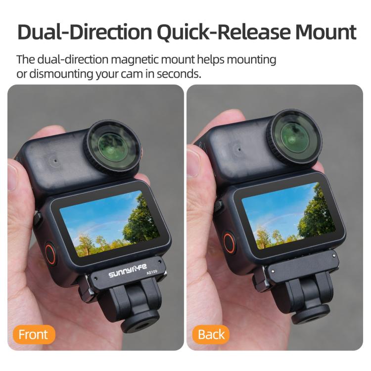 Adaptador de liberación rápida magnético bidireccional Sunnylife para DJI Osmo 360 (negro) — imagen 5