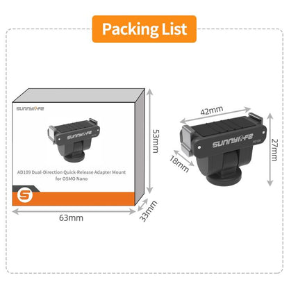 Adaptador de liberación rápida magnético bidireccional Sunnylife para DJI Osmo 360 (negro) — imagen 10