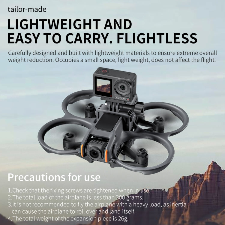 Soporte de expansión para cámara de acción STARTRC para DJI Avata 2 (negro) — imagen 4