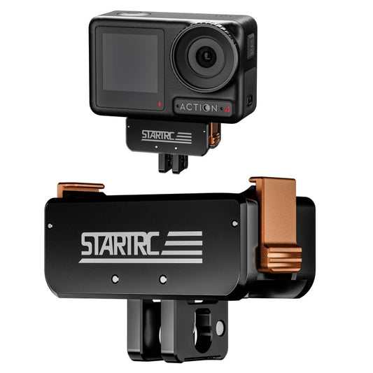 Soporte de extensión Adaptador rápido de metal STARTRC, plegable magnético para DJI Osmo Action 4 (negro y naranja)