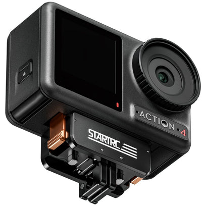 Soporte de extensión Adaptador rápido de metal STARTRC, plegable magnético para DJI Osmo Action 4 (negro y naranja) — imagen…