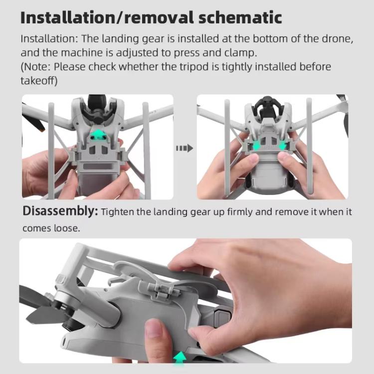 Bastidor de entrenamiento de tren de aterrizaje elevado plegable BRDRC para DJI Mini 3 (gris) — imagen 8