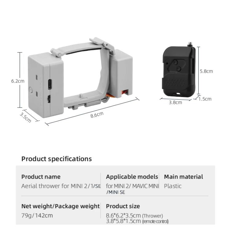 Lanzador parabólico para DJI Mavic Mini / Mini 2 (gris) para DJI DJI Mavic Mini, DJI Mini 2 — imagen 4