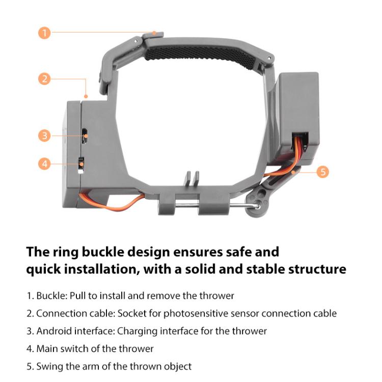 Lanzador parabólico para sistema de lanzamiento aéreo para DJI Mavic Pro (gris) — imagen 6