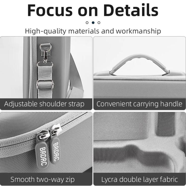 Bolsa de transporte y almacenamiento para control remoto de hombro BRDRC para DJI Mini 4 Pro (gris) — imagen 12