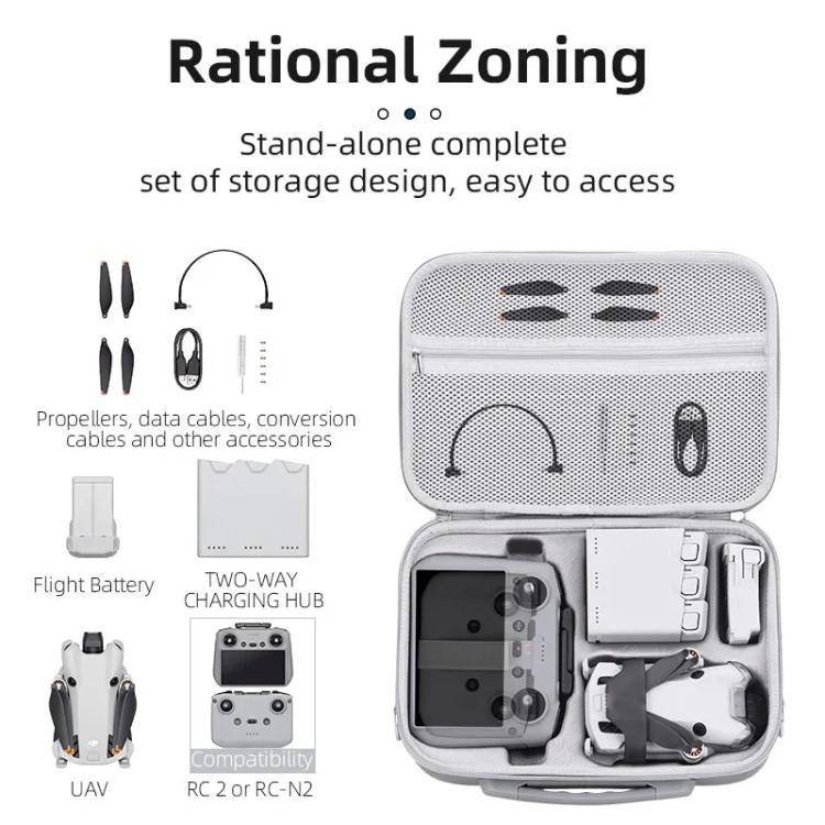 Bolsa de transporte y almacenamiento para control remoto de hombro BRDRC para DJI Mini 4 Pro (gris) — imagen 6