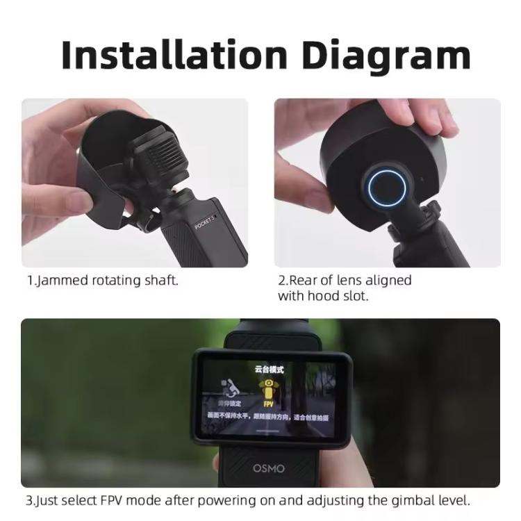 Cubierta Parasol BRDRC, protectora de lente para DJI Osmo Pocket 3 (negro) — imagen 11