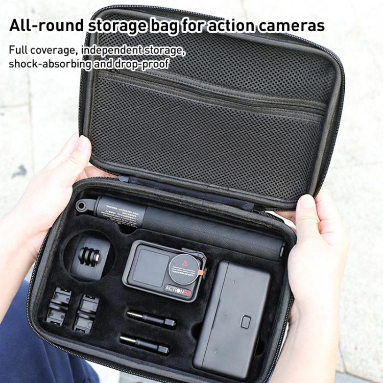 Bolsa de almacenamiento de PU para cámara y accesorios Pro/4/3 para DJI Osmo Action 5 (negra) — imagen 3