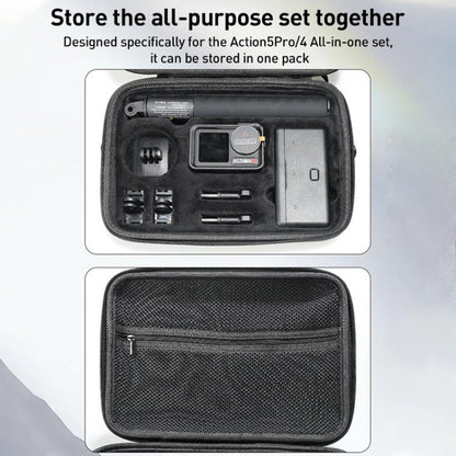 Bolsa de almacenamiento de PU para cámara y accesorios Pro/4/3 para DJI Osmo Action 5 (negra) — imagen 4