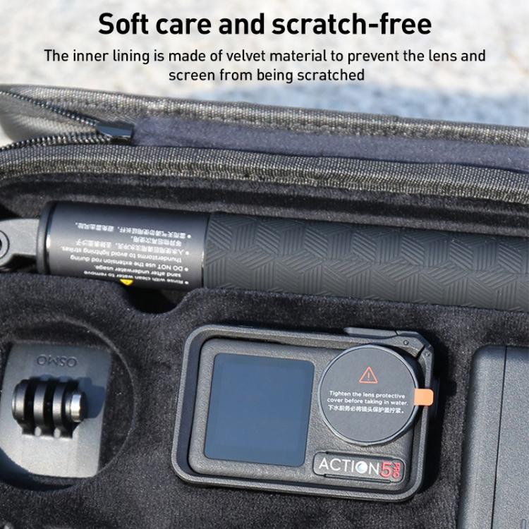 Bolsa de almacenamiento de PU para cámara y accesorios Pro/4/3 para DJI Osmo Action 5 (negra) — imagen 8