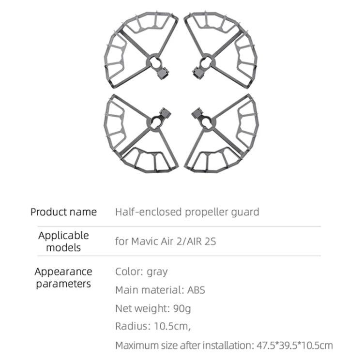 Anillo anticolisión para protección de hélice de dron / BRDRC para DJI Mavic Air 2 / Air 2S (gris) para DJI DJI Mavic Air 2,…