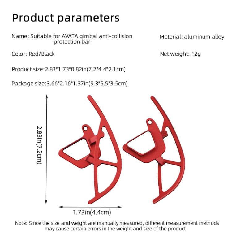 Lente de cardán Parachoques protector de aleación de aluminio anticolisión para BRDRC para DJI Avata (negro) — imagen 11