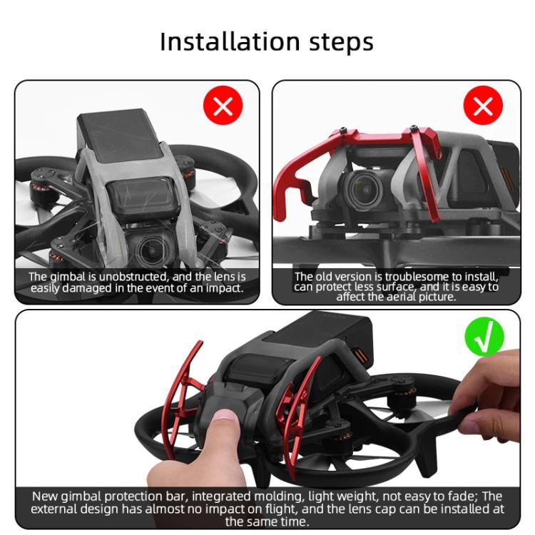 Lente de cardán Parachoques protector de aleación de aluminio anticolisión para BRDRC para DJI Avata (rojo) — imagen 9