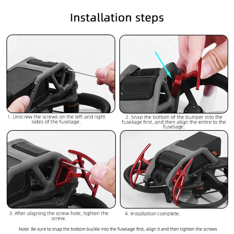 Lente de cardán Parachoques protector de aleación de aluminio anticolisión para BRDRC para DJI Avata (rojo) — imagen 10