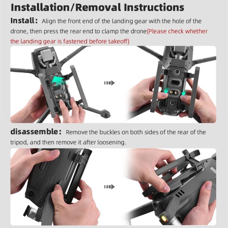 Bastidor de entrenamiento de tren de aterrizaje elevado plegable para trineo BRDRC de para DJI Mavic 2 (gris) — imagen 10