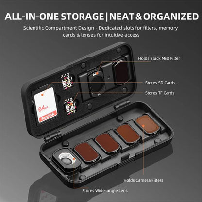 Estuche de almacenamiento BRDRC, con organizador de filtros, tarjetas TF/SD y lentes gran angular y macro para DJI Osmo Pock…