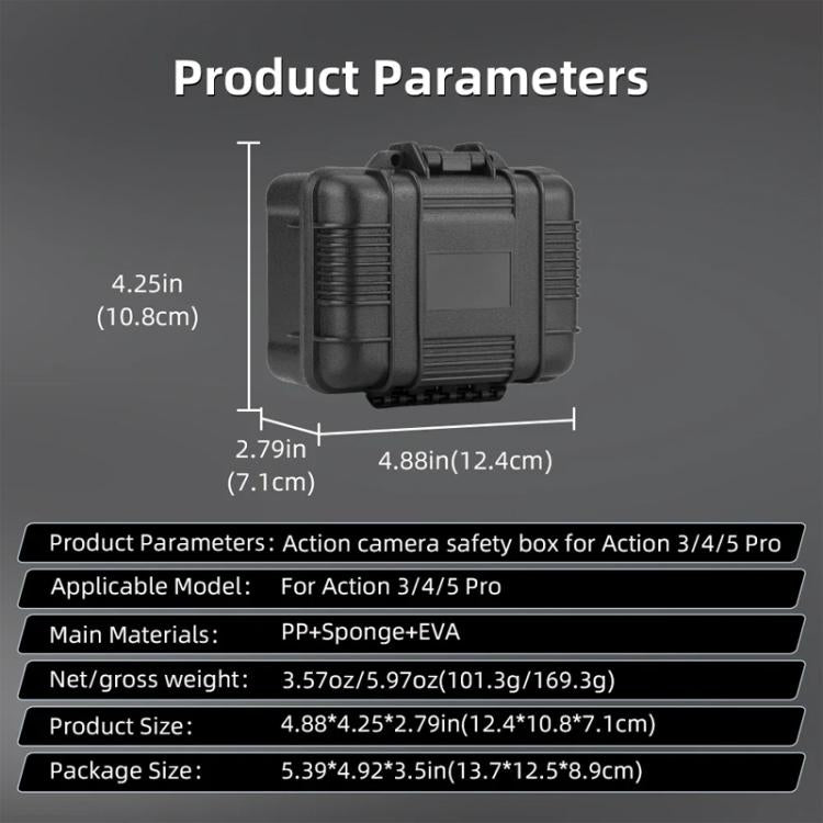 Estuche rígido de almacenamiento para cámara Pro/4/3 para DJI Osmo Action 5 (negro) — imagen 10