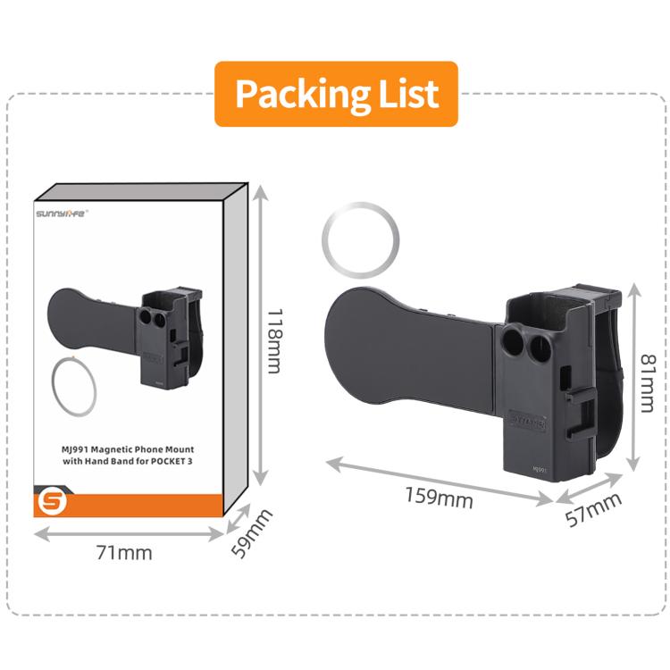 Soporte Adaptador de expansión magnético, para teleprompter, mango de extensión para DJI Osmo Pocket 3 (negro) — imagen 10