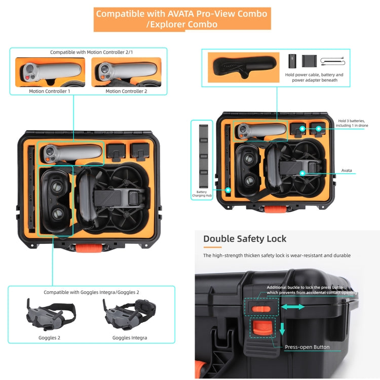 Bolsa de almacenamiento de estuche Sunnylife AQX-6-U de seguridad impermeable a prueba de golpes mejorada para DJI Avata (ne…