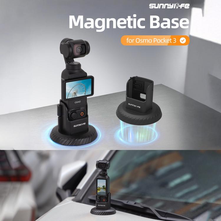 Soporte de sobremesa con base magnética Sunnylife para DJI Osmo Pocket 3 (negro) — imagen 3