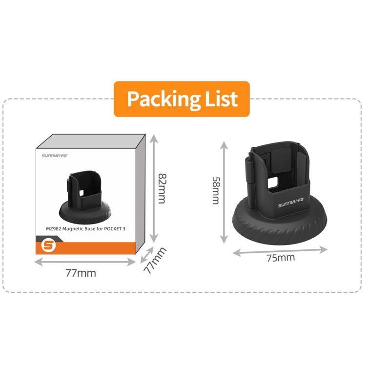 Soporte de sobremesa con base magnética Sunnylife para DJI Osmo Pocket 3 (negro) — imagen 7