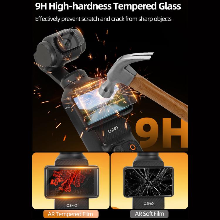 Película de vidrio Protector de pantalla AR antirreflejos, templado con localizador de película para DJI Osmo Pocket 3 — ima…