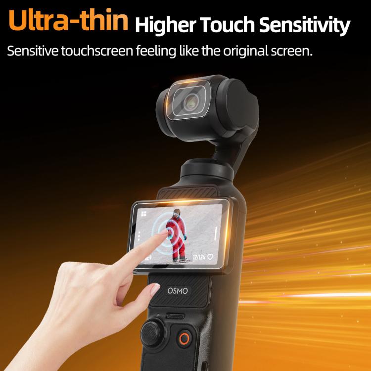 Película de vidrio Protector de pantalla AR antirreflejos, templado con localizador de película para DJI Osmo Pocket 3 — ima…