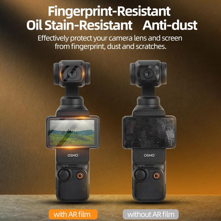 Película de vidrio Protector de pantalla AR antirreflejos, templado con localizador de película para DJI Osmo Pocket 3 — ima…