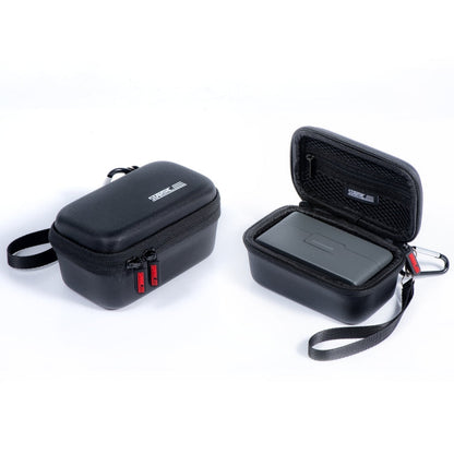 Estuche de transporte STARTRC portátil de PU con textura de diamante con mosquetón y correa para DJI Mic 2 (negro)