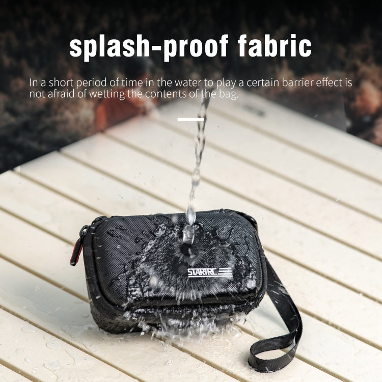 Estuche de transporte STARTRC portátil de PU con textura de diamante con mosquetón y correa para DJI Mic 2 (negro) — imagen 3