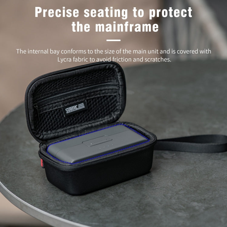 Estuche de transporte STARTRC portátil de PU con textura de diamante con mosquetón y correa para DJI Mic 2 (negro) — imagen 6