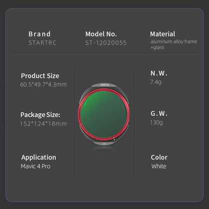Filtro de lente STARTRC CPL para DJI Mavic 4 Pro — imagen 9