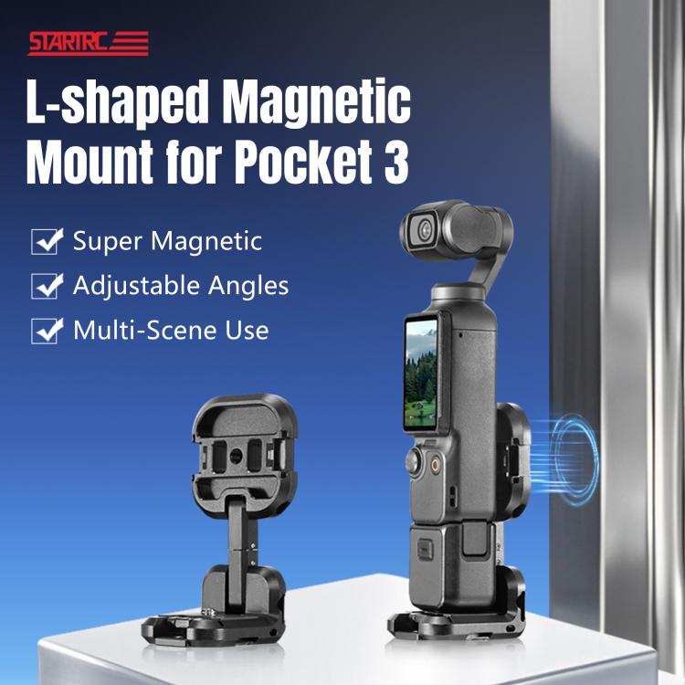 Soporte de expansión metálico en forma de L STARTRC para DJI Osmo Pocket 3 (negro) — imagen 5