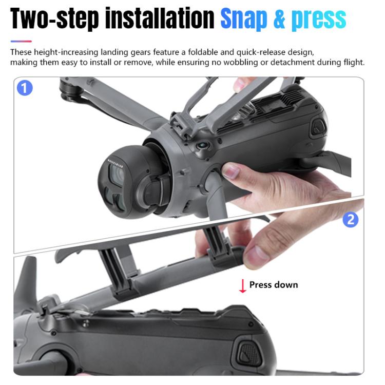 Trineo STARTRC con tren de aterrizaje elevado, anticaída y antisuciedad para DJI Mavic 4 Pro (gris) — imagen 13