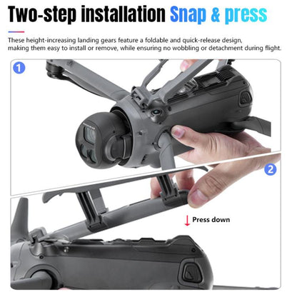 Trineo STARTRC con tren de aterrizaje elevado, anticaída y antisuciedad para DJI Mavic 4 Pro (gris) — imagen 13
