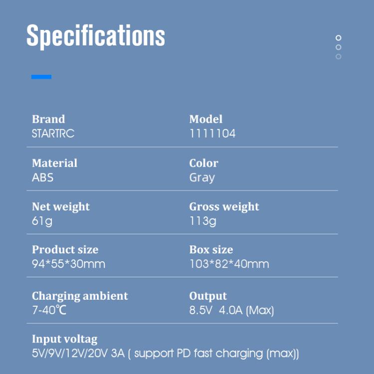 Batería Cargador de STARTRC 3 en 1 para DJI Mini 3 Pro (gris) — imagen 12