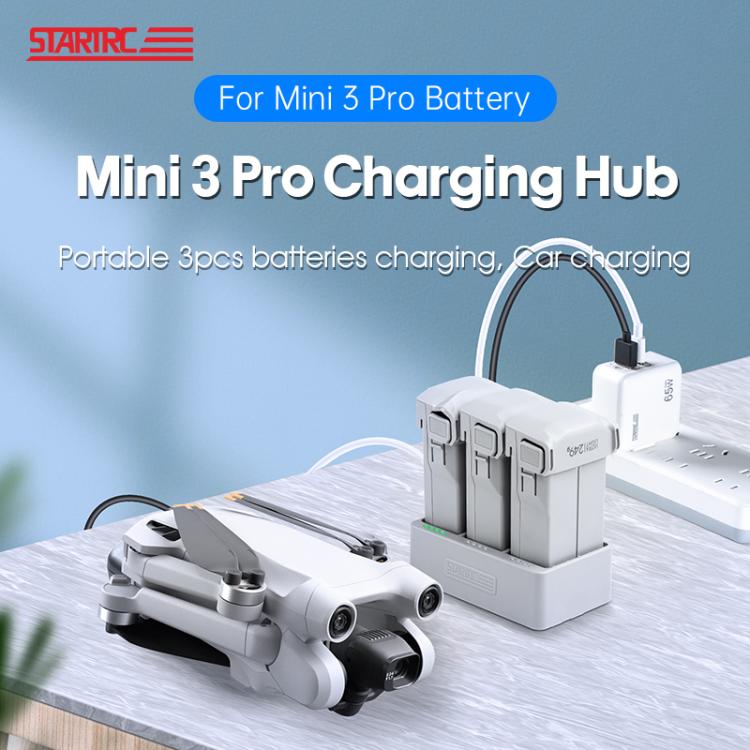 Batería Cargador de STARTRC 3 en 1 para DJI Mini 3 Pro (gris) — imagen 4