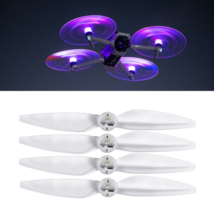 Hélices de bajo STARTRC 2 pares de lámpara de flash LED de color ruido para DJI Air 3 (transparente)